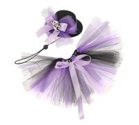 UTHCLO Halloween Pet Costume for Dogs and Cats Purple Tutu Skirt with Elastic Ghost Hat Comfortable Halloween Party Outfit for Pets Cute Cosplay Dress-up Accessory