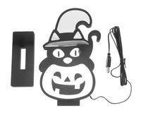 UTHCLO Halloween Pumpkin Neon Light USB Powered Bedside Table Lamp Warm Soft Glow Indoor Bedroom Nightlight Halloween Fall Decor with Sturdy Base