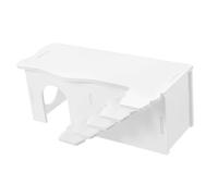 UTHCLO Hamster Hideout with Ladder Platform Plastic Two-level Small Pet Toy White Staircase Hamster Cage Decor and Guinea Pigs