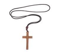 UTHCLO Handcrafted Wooden Mirror Charm Pendant Necklace Natural Wood Crucifix for Fit Rearview Mirror Decoration Simple Installation Religious Christian Prayer Jewelry Gift