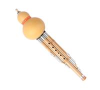 UTHCLO Handmade Bamboo Hulusi Flute C Key Traditional Cucurbit Instrument with Alloy Reed for Pure Tone Easy to Play Beginner Music Lovers Natural Gourd Carved Design