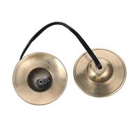UTHCLO Handmade Copper Tibetan Cymbal Bell for Meditation Yoga Sound Therapy Thick Clear Ringing Finger Percussion Instrument Portable Traditional Musical Apparatus