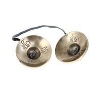 UTHCLO Handmade Tibetan Copper Cymbal Bell for Meditation Yoga Percussion Instrument Small Portable Religious Sound Healing