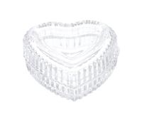 UTHCLO Heart Shaped Glass Jewelry Storage Box Nordic Retro Embossed Trinket Organizer Container with Lid for Bracelets Earrings Necklaces Home Decoration