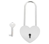 UTHCLO Heart-Shaped Love Padlock with Key for Marriage and Drawers, Sturdy Zinc Alloy Rustproof Lock, Lightweight Versatile Padlock to Protect Valuables
