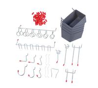 UTHCLO Heavy Duty Pegboard Hooks Assortment for Garage Wall Organization Plastic Storage Bin with Hanger Hooks for Tool Storage and Space Optimization