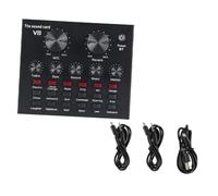 UTHCLO High Performance Sound Mixer Board with Reverberation Size Adjustment for Music Recording and Funny Chatting, Metal Black USB Audio Mixer for Live Streaming