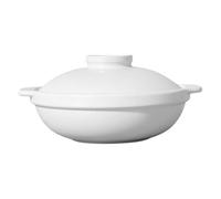 UTHCLO High Temperature Resistant Ceramic Stew Pot Multi Functional Cooking Pot for Gas Stove with Double Handles Smooth Surface Easy to Clean for Braised Chicken Rice Soup and Daily Use
