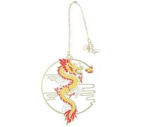 UTHCLO Hollow Metal Dragon Bookmark with Pendant Retro Chinese Classical Design for Reading Office School Use Wedding Souvenirs Creative Gift for Book Lovers
