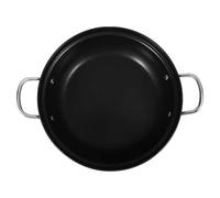 UTHCLO Iron Cooking Pot with Handles High Temperature Tolerance Large Capacity Black Stock Pot Well Polished Surface for Seafood for Home and Restaurant Use