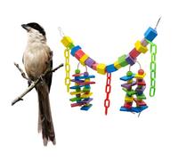 UTHCLO Large Colorful Parrot Natural Wood Block Chewing for Large Birds Multi Colored Bird Bite for Cage Play and Anxiety Relief