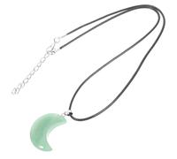 UTHCLO Large Pendant Necklace Featuring an Elegant Moon Modelling Design Crafted from Green Jade, Comfortable to Wear and Easy to Put and Take, for Parties and Clubs