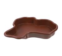 UTHCLO Large Tortoise Soaking Dish Reptile Water Bowl Made of Wear Resistant Abs Material with Coffee Colour, Landscape Ornament Design, for Turtle Habitat and Bathing Accessories