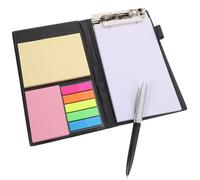 UTHCLO Leather Clipboard Folder Notepad Set with Ballpoint Pen, Pu Cover Notes Organizer for Office and School, Black Pocket Notebook with Tabs for Note Taking and Back to School Supplies