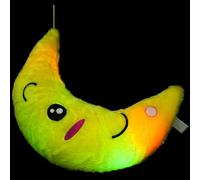 UTHCLO LED Moon Shape Pillow Light Up Cushion Glowing Plush Soft Plush Moon Throw Pillow for Birthday Yellow