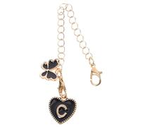 UTHCLO Letter Id Charm Tumbler Cup Charm Heart-shaped and Butterfly Motif Black Iron Multifunctional Reusable Modern Stylish Accessories for Formal Events and Casual Outings