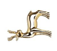 UTHCLO Light Luxury Ceramic Deer Figurine Golden Electroplated Desktop Decoration Modern European Style for Living and Home Accent