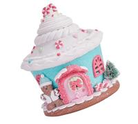 UTHCLO Light Up Gingerbread House Figurine Christmas LED Candy Castle Festive Winter Desk Decor Tabletop Xmas Village Decoration Seasonal Holiday Ornament