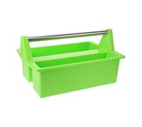 UTHCLO Lightweight Green Plastic Cleaning Tool Organizer with 2 Separated Compartments for Handheld Squeegees and Cleaning Cloths, Multipurpose Storage Basket for Home Use