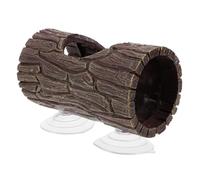 UTHCLO Lizard Suction Cup Hide and Tree Trunk Log Reptile Shelter for Leopard Gecko Tank, Poly Resin Reptile Enclosure Decor with Climbing Feature, Aquarium Cave Hideout for Small Lizards