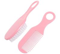 UTHCLO Massage Comb and Soft Hair Brush for Newborn Care, Pink Plastic Material with Anti-Static and Does Not Hurt Hair Features, for Gentle Scalp Massage