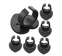 UTHCLO Microphone Wall Holder 6pcs Set, Abs Material Heart-shaped Clips, Wall Mount Hooks for Mic, Black, Designed for Ktv and Nameplate Display