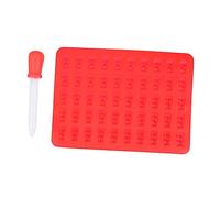 UTHCLO Mini Bear Silicone Candy Mold with Dropper Red Flexible Bear Shaped Chocolate Mold for DIY Homemade Sweets Easy to Fill and Clean for Holiday Treats