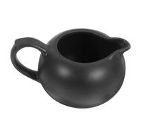 UTHCLO Mini Ceramic Creamer Coffee Milk Pitcher with Handle Cream Jug Porcelain Gravy Boat Dipping Sauce Cup Milk Pourer Syrup Dispenser Black Medium Size Style