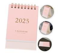 UTHCLO Mini Desk Calendar Pink Monthly Spiral Desktop Organizer for Office Home School Compact Thick Tabletop Planner for Scheduling and Daily Tracking