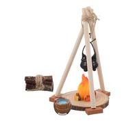 UTHCLO Miniature Campfire Ornament with Lifelike Fake Fire Flames Portable Dollhouse Bonfire with Detailed Hanging Pot Realistic Outdoor Scene Accessory for Micro Landscapes and Holiday
