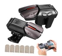 UTHCLO Mobile Gaming Controller Triggers and Ergonomic Finger Sleeves 4-pair Set for Touchscreen Phones, Anti-sweat Game Accessories for Mobile Gamers in Competition, Gray White and Black