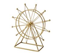 UTHCLO Modern Gold Ferris Wheel Sculpture Rotatable Desktop Ornament Iron Wrought Art Decorative Statue for Home Decor Accessories Elegant Book Shelf Accent for Living