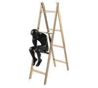 UTHCLO Modern Minimalist Iron Figurine Sculpture for Home Decor and Office Desk, Abstract Thinker Statue with Delicate Craftsmanship and Artistic Effect, Black Metal Ornament to Beautify