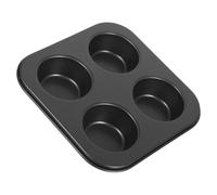 UTHCLO Muffin Baking Tray 4 Grids Non-Stick Cupcake Molds Black Sturdy Oven-Ready Bakeware for Home Baking