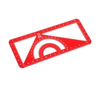 UTHCLO Multipurpose Aluminum Alloy Ruler Set with Protractor Triangle Straightedge for Drawing Measurement Red Metal Geometry Tool for Office and Student Use