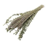 UTHCLO Natural Dried Lavender Stems and Eucalyptus Leaf Bundles, Preserved Flower Bouquet with 12 Eucalyptus Leaves and 40g Lavender for Home Décor, Vase Ornament, and Floral Arrangement