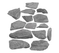 UTHCLO Natural River Aquarium Landscape Rocks Set for 30-40l Fish Tank, Freshwater Decorative Stones with 5 Large and 8 Small Pieces, Turtle Platform and Aquascaping Model for Terrarium