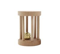 UTHCLO Natural Wood Hamster Chew with Sound Making Bell for Small Animals Molar Teeth Care Exercise Suitable for Rats and Hamsters in Beige