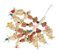 UTHCLO Natural Wooden Bird Chewing Bite-resistant Parrot Hanging Foraging for Small Birds Including Macaws Cockatiels Conures Finches Cage Accessory for Beak Exercise and Anxiety Relief