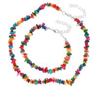 UTHCLO Necklace Bracelet Set 2 Pieces Beach Style Natural Stone