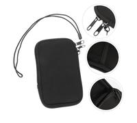 UTHCLO Neoprene Zippered Phone Sleeve with Lanyard Strap Shock-absorbing Cell Phone Pouch for Running and Beach Portable Multi-functional Storage Case for Smartphones and Small Essentials Black