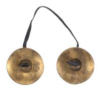 UTHCLO Nepal Brass Tingsha Bell Finger Cymbals Percussion Instrument Set, Handmade Mini Hand Cymbals with Band for Yoga Meditation, Dance, and ’s Musical Rhythm Playing