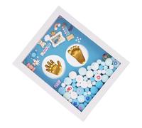 UTHCLO Newborn Handprint Boys and Girls Footprint Photo Frame Acrylic Golden Keepsake Box for Christening and Baptism