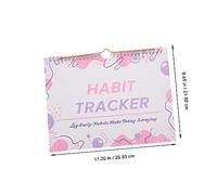 UTHCLO No Date Habit Tracker Calendar with Binding Reusable Daily Planner for Goal Setting Sleep and Learning Tracking Minimalist Pink and White Design for Wall Door Hanging