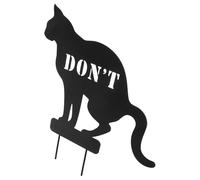 UTHCLO No Pooping Garden Yard Sign Cat Lawn Decoration Made of Corrosion Resistant Iron with Easy to Install Black Metal Stake for Outdoor and Indoor Use