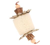 UTHCLO Parrot Chewing Toy Bird Beak Grinding Stone Woven Loofah and Palm Leaf Birdcage Pendant for Conures and Budgies Cage Play Activity