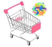 UTHCLO Parrot Shopping Cart Toy with Colorful Rattan Ball Bird Puzzle Training Toy Set for Parrots and Small Birds 2pcs Bundle Random Color