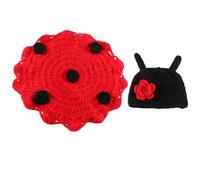 UTHCLO Photography Prop Ladybug Crochet Costume Set with Soft Woolen Yarn and Elastic Design, for Shower Photoshoot Outfits in Neutral Style for Boys