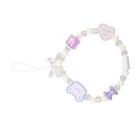 UTHCLO Pink Heart Bear Beaded Phone Charm Strap Lightweight Anti-lost Wrist Lanyard for Mobile Phone Camera U Disk Decorative Accessory