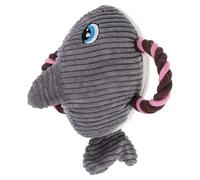 UTHCLO Plush Squeaky Dog Chew for Small to Medium Dogs, Cartoon Shark Shape, Soft Pet Teething for Puppy Teeth Cleaning and Interactive Play